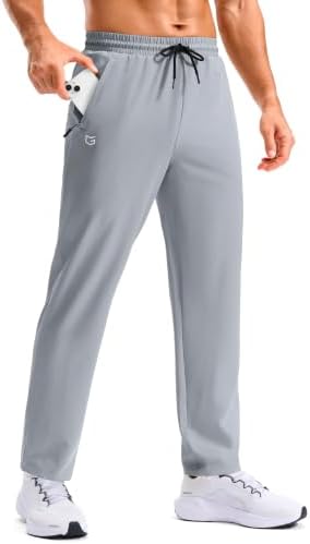 Men's workout pants, three zip pockets, light grey