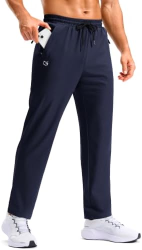 Men's workout pants, three zip pockets, navy