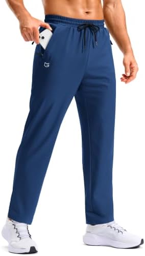 Men's workout pants, three zip pockets, royal blue