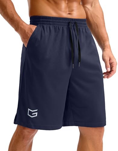 Men's workout shorts, three inseams, navy