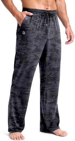 Men's yoga lounge pants, black camo