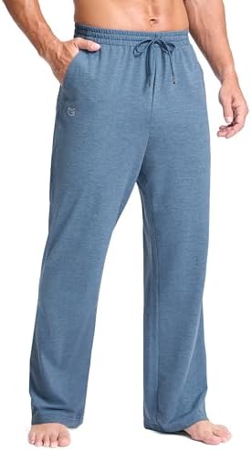 Men's yoga lounge pants, heather haze blue