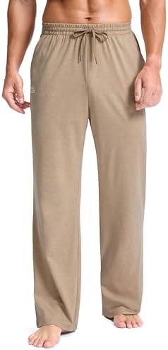 Men's yoga lounge pants, heather khaki