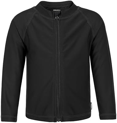 Toddler boys' UPF 50+ swim shirt, black