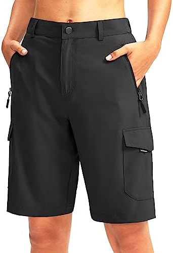 Women's 10" hiking shorts, five pockets, black