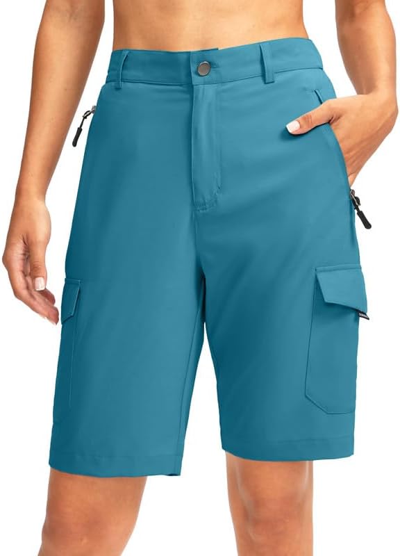 Women's 10" hiking shorts, five pockets, blue