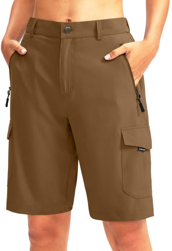 Women's 10" hiking shorts, five pockets, brown
