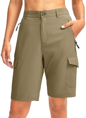 Women's 10" hiking shorts, five pockets, dusty khaki