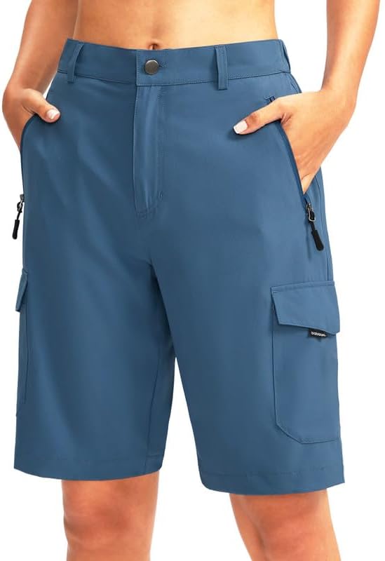 Women's 10" hiking shorts, five pockets, slate blue