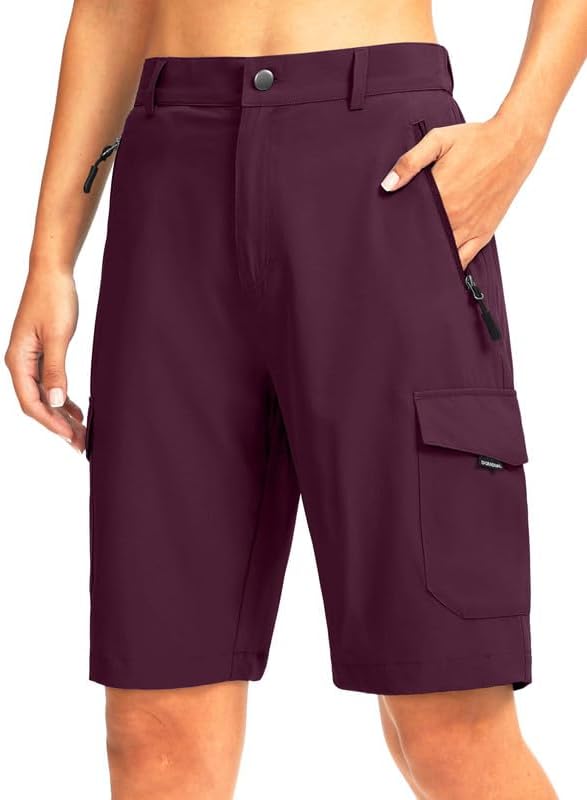 Women's 10" hiking shorts, five pockets, wine