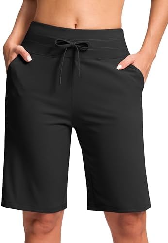 Women's 10" knee-length bermuda shorts, black