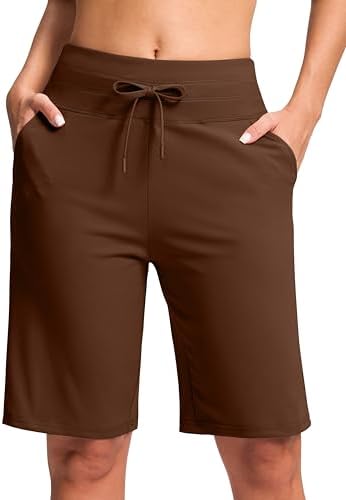 Women's 10" knee-length bermuda shorts, brown