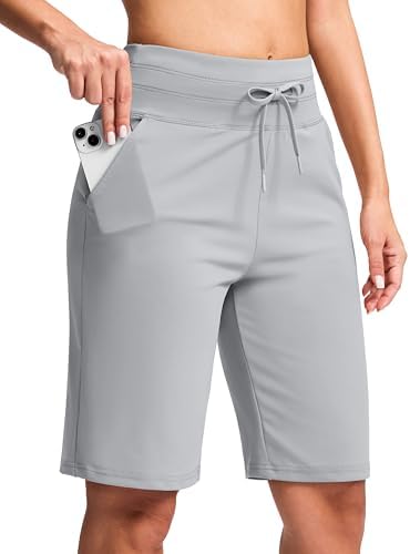 Women's 10" knee-length bermuda shorts, gull grey