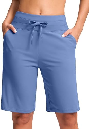 Women's 10" knee-length bermuda shorts, haze blue