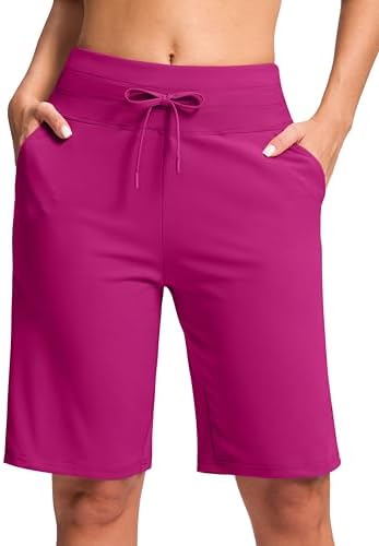 Women's 10" knee-length bermuda shorts, rose pink
