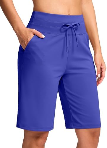 Women's 10" knee-length bermuda shorts, royal blue