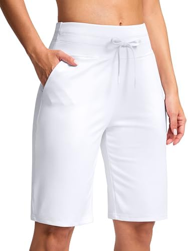 Women's 10" knee-length bermuda shorts, white