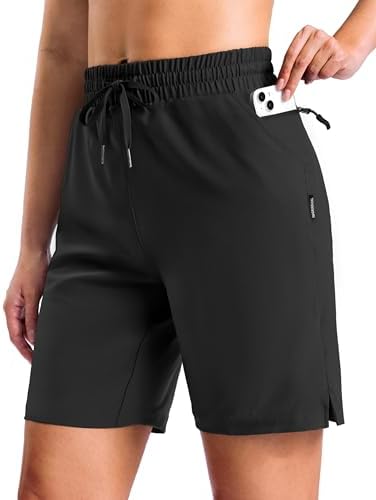 Women's 11" hiking shorts, four pockets, black