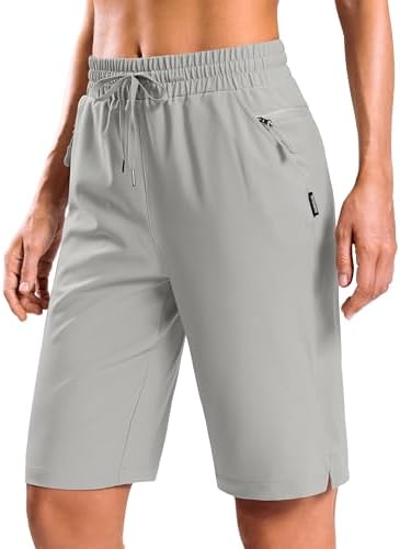 Women's 11" hiking shorts, four pockets, bright grey