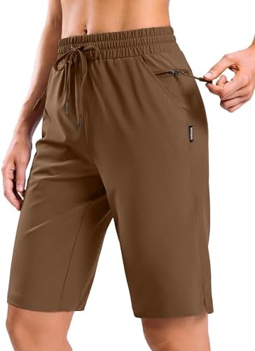 Women's 11" hiking shorts, four pockets, chestnut brown