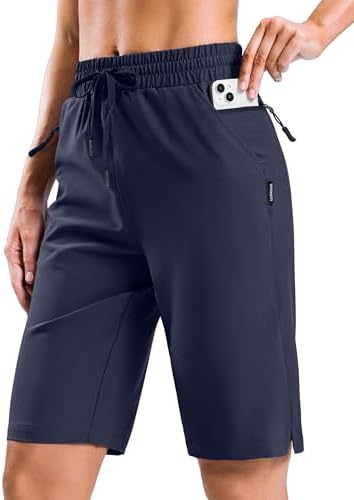 Women's 11" hiking shorts, four pockets, dark navy