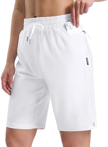 Women's 11" hiking shorts, four pockets, white