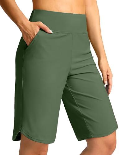 Women's 11" swim board shorts, green