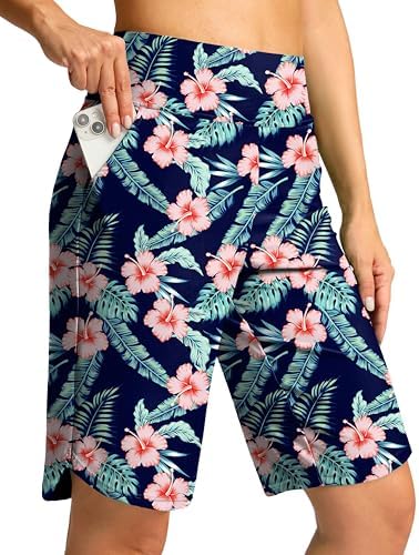 Women's 11" swim board shorts, navy flower