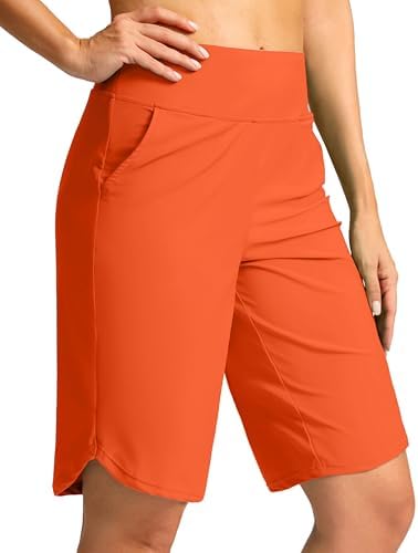 Women's 11" swim board shorts, orange