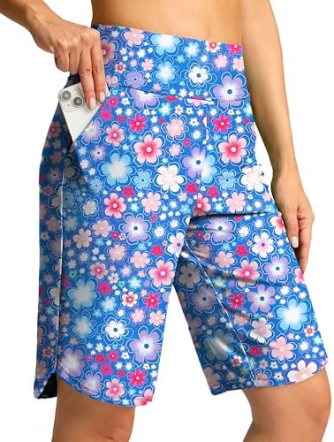 Women's 11" swim board shorts, sun flower