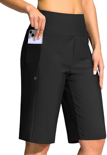 Women's 11" swim shorts with liner, black