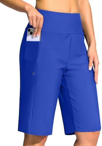 Women's 11" swim shorts with liner, blue