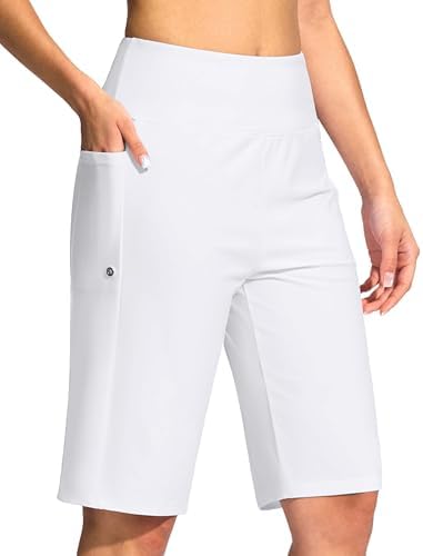 Women's 11" swim shorts with liner, white