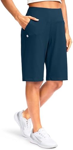 Women's 12" high-waist bermuda shorts, borealis green