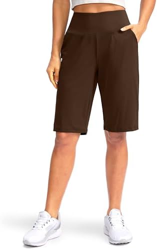 Women's 12" high-waist bermuda shorts, espresso