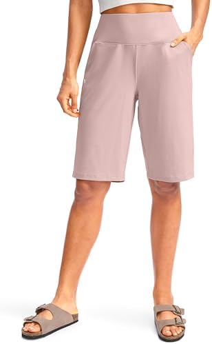 Women's 12" high-waist bermuda shorts, heartbeat pink