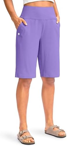 Women's 12" high-waist bermuda shorts, lavender