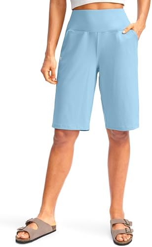 Women's 12" high-waist bermuda shorts, pure blue