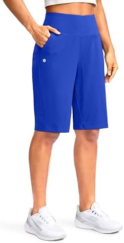 Women's 12" high-waist bermuda shorts, royal blue