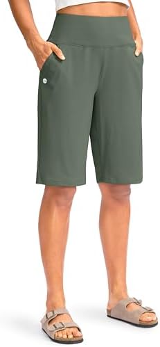 Women's 12" high-waist bermuda shorts, sage