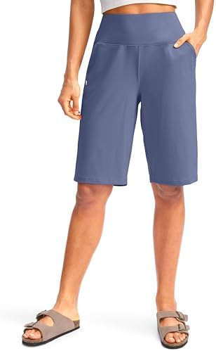 Women's 12" high-waist bermuda shorts, universe blue