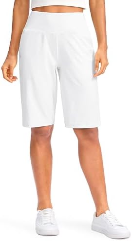 Women's 12" high-waist bermuda shorts, white