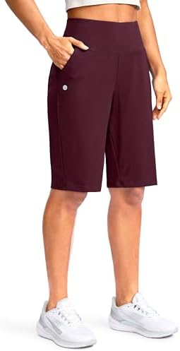 Women's 12" high-waist bermuda shorts, wine