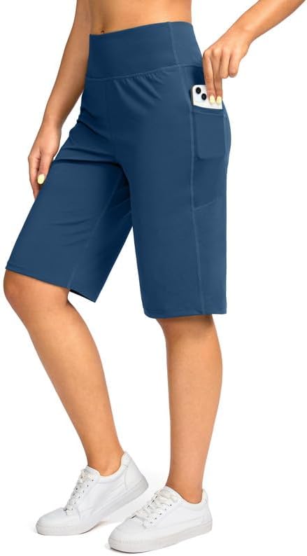 Women's 12" knee-length bermuda shorts, blue