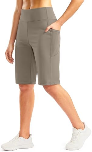Women's 12" knee-length bermuda shorts, dark khaki