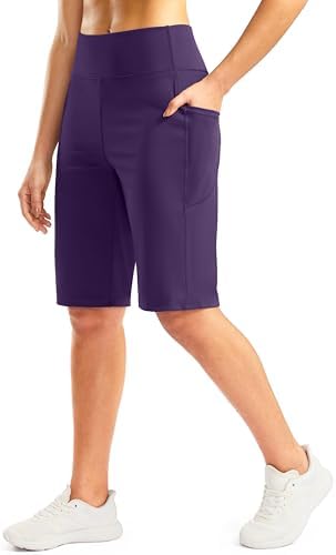 Women's 12" knee-length bermuda shorts, dark purple