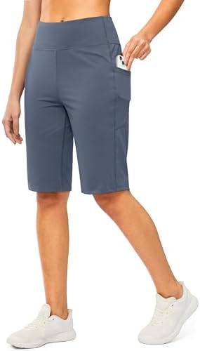 Women's 12" knee-length bermuda shorts, dusty blue