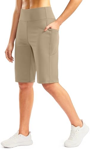 Women's 12" knee-length bermuda shorts, khaki