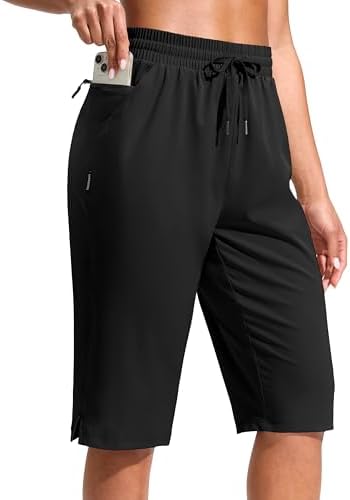 Women's 13" hiking shorts, three pockets, black