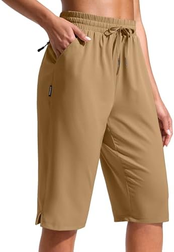Women's 13" hiking shorts, three pockets, dark khaki